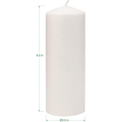 Stonebriar Unscented White Tall Pillar Candles, 80 Hour Burning Candle Pillars,
