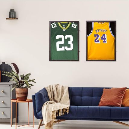 Jersey Display Frame Case Lockable, Large Sport Jersey Shadow Box with PU Covere