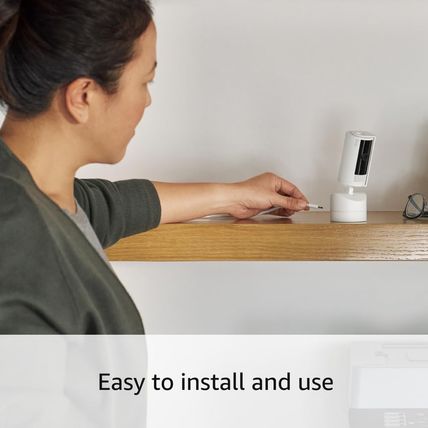 Ring Pan-Tilt Indoor Cam | See All around with 360° Pan Coverage, HD Video, plus