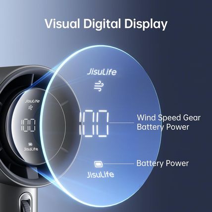 JISULIFE Portable Handheld Fan,Speed(1-100) Adjustable Turbo Mini Fan,5000Mah Ba