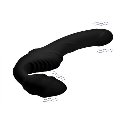 Pro Rider 9X Vibrating Silicone Strapless Strap On w Remote Control Pegging Vibe