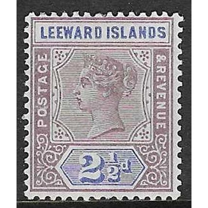 LEEWARD ISLAND 1890 QV WATERMARK CROWN CA 2½d MINT HINGED SG3