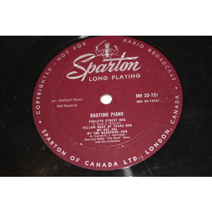Willie "The Rock" Knox Canadien Import 10" LP RECORD ONLY-RAGTIME PIANO