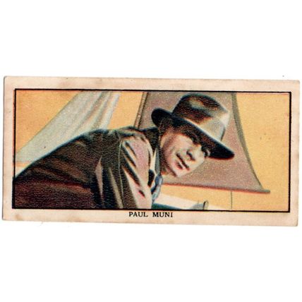 MARS CONFECTIONERY CARD FAMOUS FILM STARS NUMBER 46 PAUL MUNI 1939