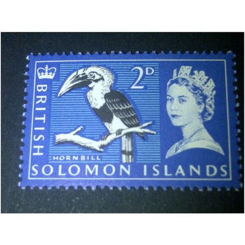 British Solomon Islands QEII 1965 2d Black Ultramarine & Light Blue MM SG 115
