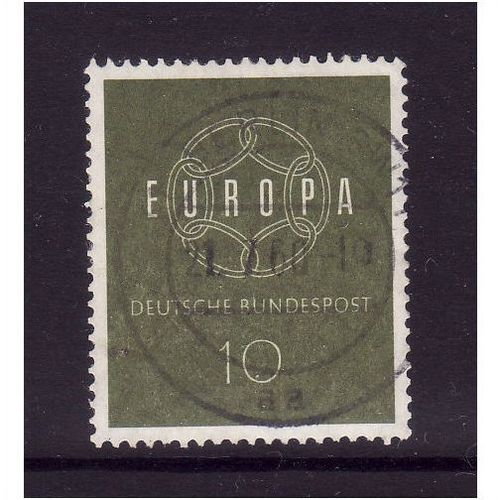 GERMANY 1959 10pf GREEN EUROPA SG 1234 FINE USED