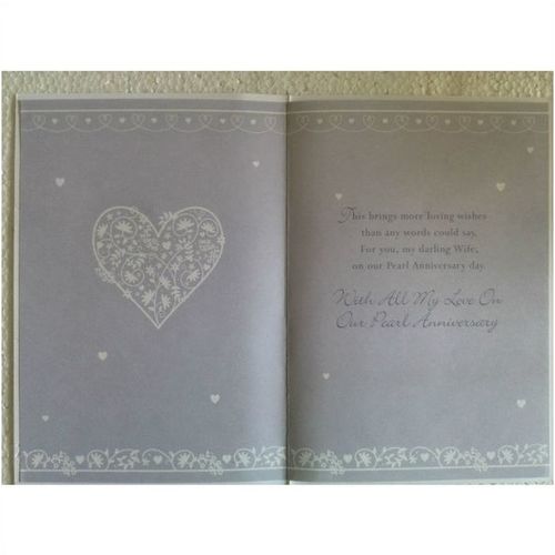 To My Dear Wife On Our Pearl Anniversary