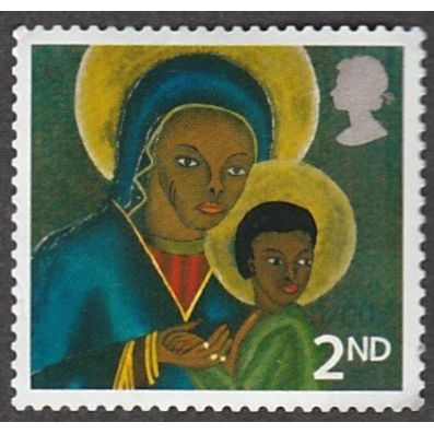 2005 Christmas Madonna & Child Painting 2nd Value. Black Madonna & Child. FUsed