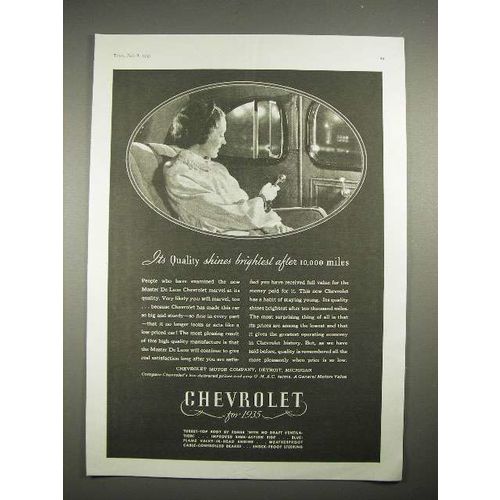 1935 Chevrolet Master De Luxe Car Ad - Quality Shines