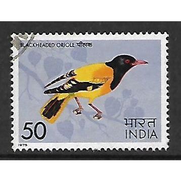 INDIA 1975 INDIAN BIRDS 50p ASIAN BLACK HEADED ORIOLE SG 764 FINE USED#