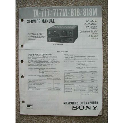 Sony TA-717 / 717M / 818 / 818M Original Service manual