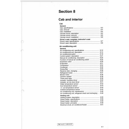 Volvo EC290B Excavator Cab And Interior Service Manual 2002 PDF