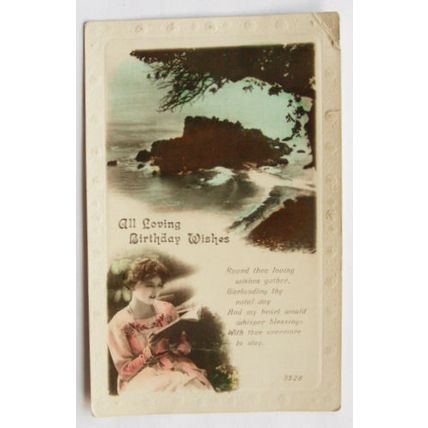 vintage postcard - All Loving Birthday Wishes
