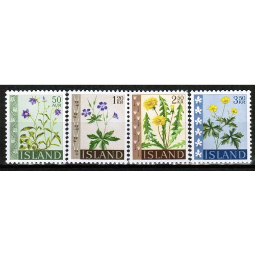 1960-2 Iceland - Flowers set of 4 - Sc# 329-32 Mint NH