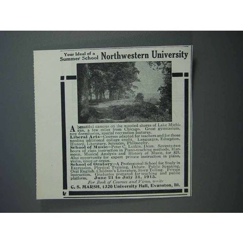 1915 Northwestern University Ad - Ideal Summer School
