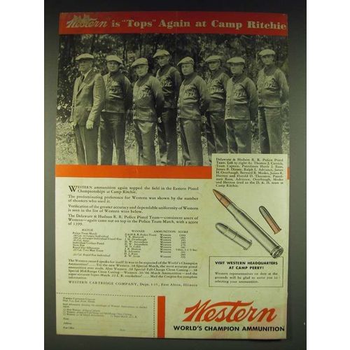 1935 Western Ammunition Ad - Delaware & Hudson R.R. Police Pistol Team