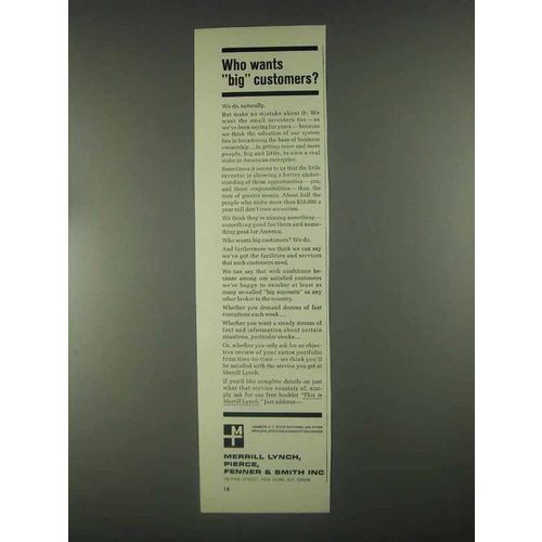 1967 Merrill Lynch Ad - Who Wants Big Customers?