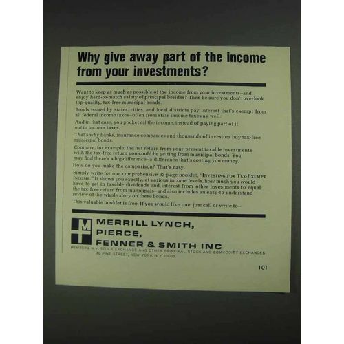 1967 Merrill Lynch Ad - Why Give Away Part of Income
