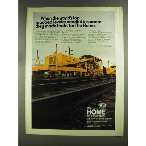 1972 The Home Insurance Ad - Plasser-American