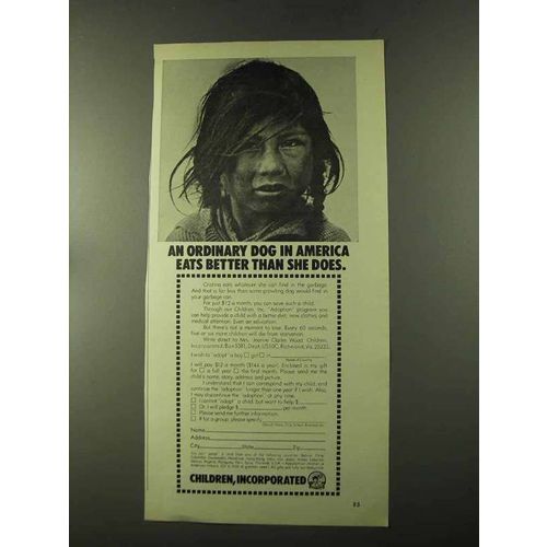 1973 Children, Incorporated Ad - An Ordinary Dog