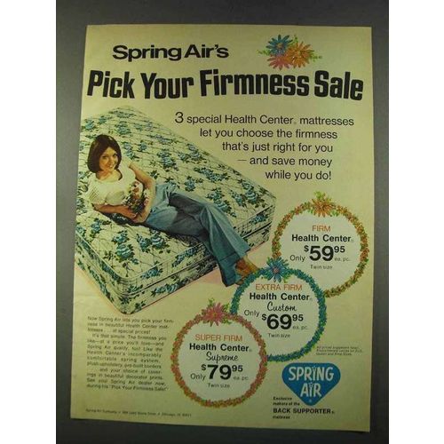 1974 Spring Air Health Center mattresses Ad - Firmness