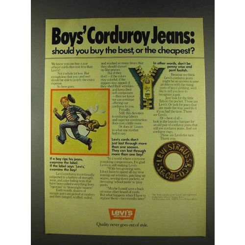 1978 Levi's Boys' Corduroy Jeans Ad - Buy the Best