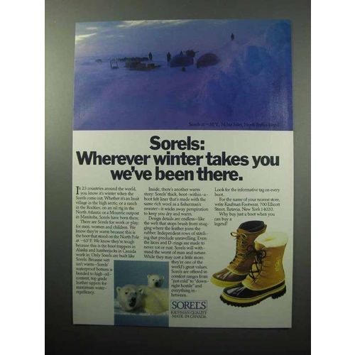 1987 Kaufman Sorels Boots Ad - Winter Takes You