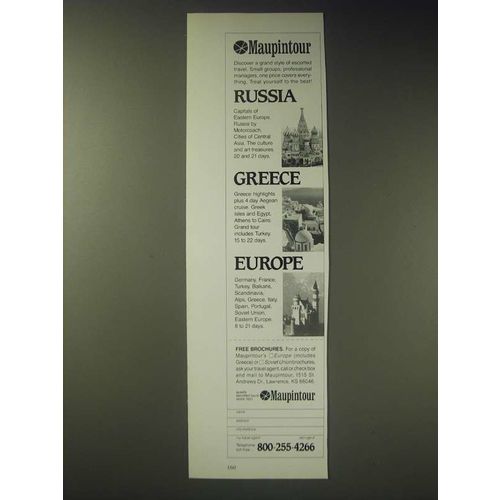 1989 Maupintour Escorted Tours Ad - Russia Greece Europe