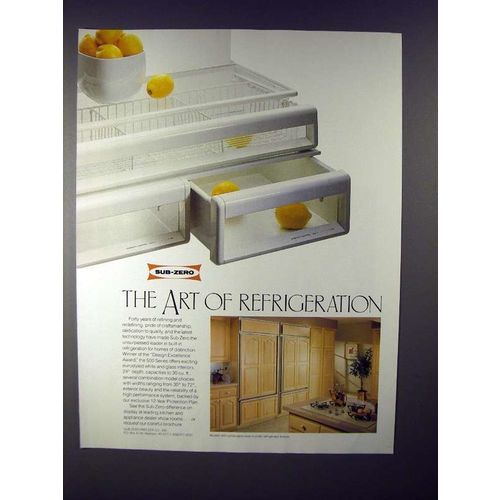1990 Sub-Zero 550 Over-n-under Refrigerator Freezer Ad