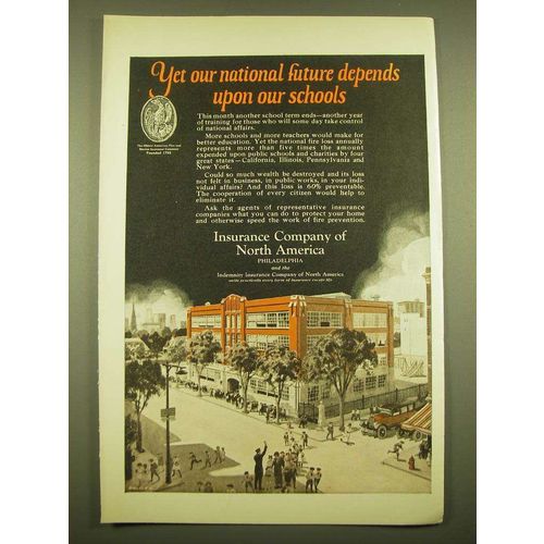1924 Insurance Company of North America Ad - Yet our national future depends