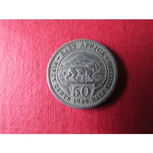 1949 GEORGE VI EAST AFRICA FIFTY CENTS/HALF SHILLING FREE POST. AAA