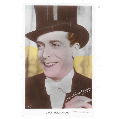 SUPERB COLOUR TINTED REAL PHOTOGRAPHIC POSTCARD OF FILM STAR JACK BUCHANAN (388)
