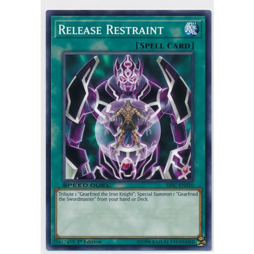YuGiOh Scars Of Battle SBSC-EN010 Release Restraint 1st Edition