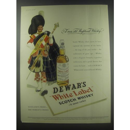 1954 Dewar's White Label Scotch Ad - A rare old Highland Whisky