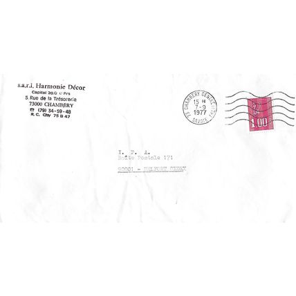73 Chambéry Centre de Tri Savoie (7th September 1977)
