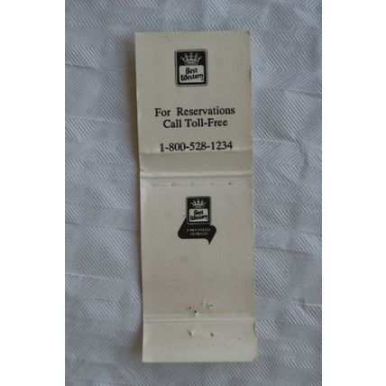 Matchbook Cover Best Western - blue logo