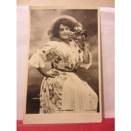 EVIE GREENE. actress. unused antique postcard RP/