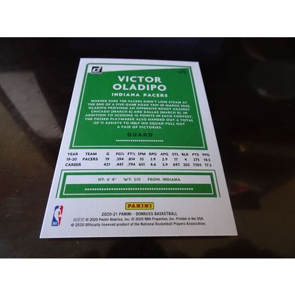 2020-21 Donruss Orange Laser Basketball Card # 193 Victor Oladipo NM (7) (SB)