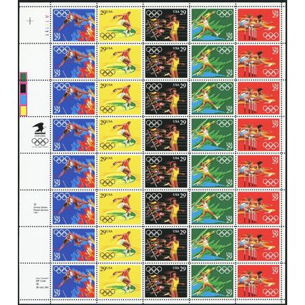 Olympics Track & Field Sheet of Forty 29 Cent Postage Stamps Scott 2553-57