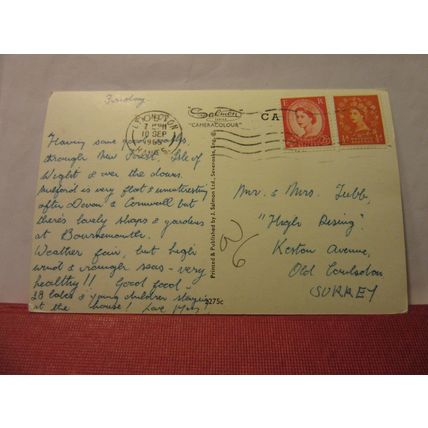 CLIFFS, MILFORD-ON-SEA, HAMPSHIRE.. used postcard by J. Salmon 1965 pm =