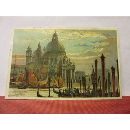CHURCH OF SANTA MARIA DELLA SALUTE, VENICE unused antique postcard /