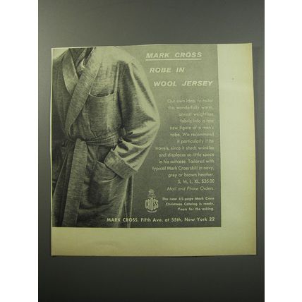 1955 Mark Cross Robe Advertisement
