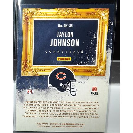 2020 Chronicles JAYLON JOHNSON (Chicago Bears) Gridiron Kings Rookie Card #GK-38