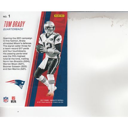 TOM BRADY KICKOFF 2017 AUTOGRAPHED NEW ENGLAND PATRIOTS SUPER BOWL CHAMPION QB