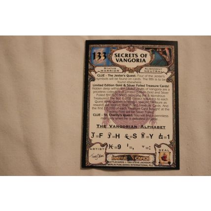 Secrets(1):Secrets of Vangoria 1993 Merlin Battle Cards NO. 133