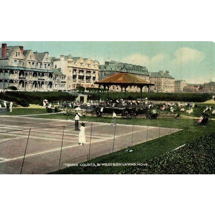 Tennis Courts Hove Sussex Antique Postcard