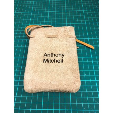 Ladies Kids Mens Genuine Real Leather Pouch, your name, Logo or Image, embossed