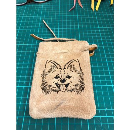 Ladies Kids Mens Genuine Real Leather Pouch, your name, Logo or Image, embossed