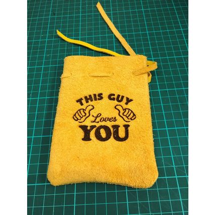 Ladies Kids Mens Genuine Real Leather Pouch, your name, Logo or Image, embossed