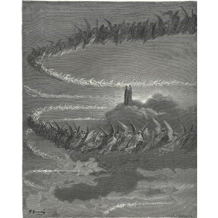 JUST SOULS 1903 Gustave Doré - Dante Alighieri ANTIQUE ENGRAVING